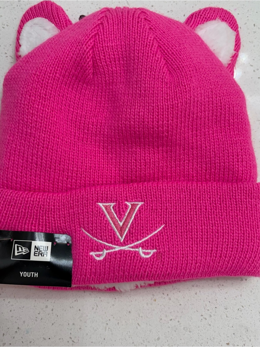 Virginia Cavaliers New Era Youth Cozy Cutie Pink Beanie Hat